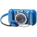 VTech - Kidizoom DUO DX, cámara de fotos para niños, vídeos, filtros, reproductor de música, juegos, USB, control parental, versión ESP, color azul (3480-520022)
