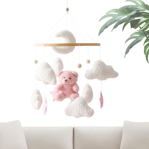 Móvil para Cuna de Bebé | Móvil Bebé Estrellas Nubes Colgadas - Juguete Sensorial Decoración De Pared Ética - Chico Chico Dormitorio