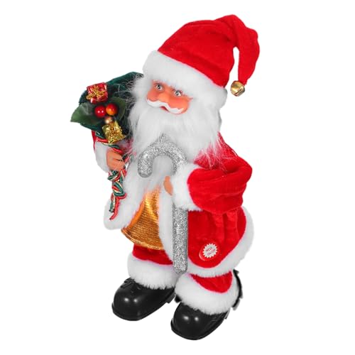 Père Noël Électrique Compact Décoration Animée Sans Fil pour Fête de Noël