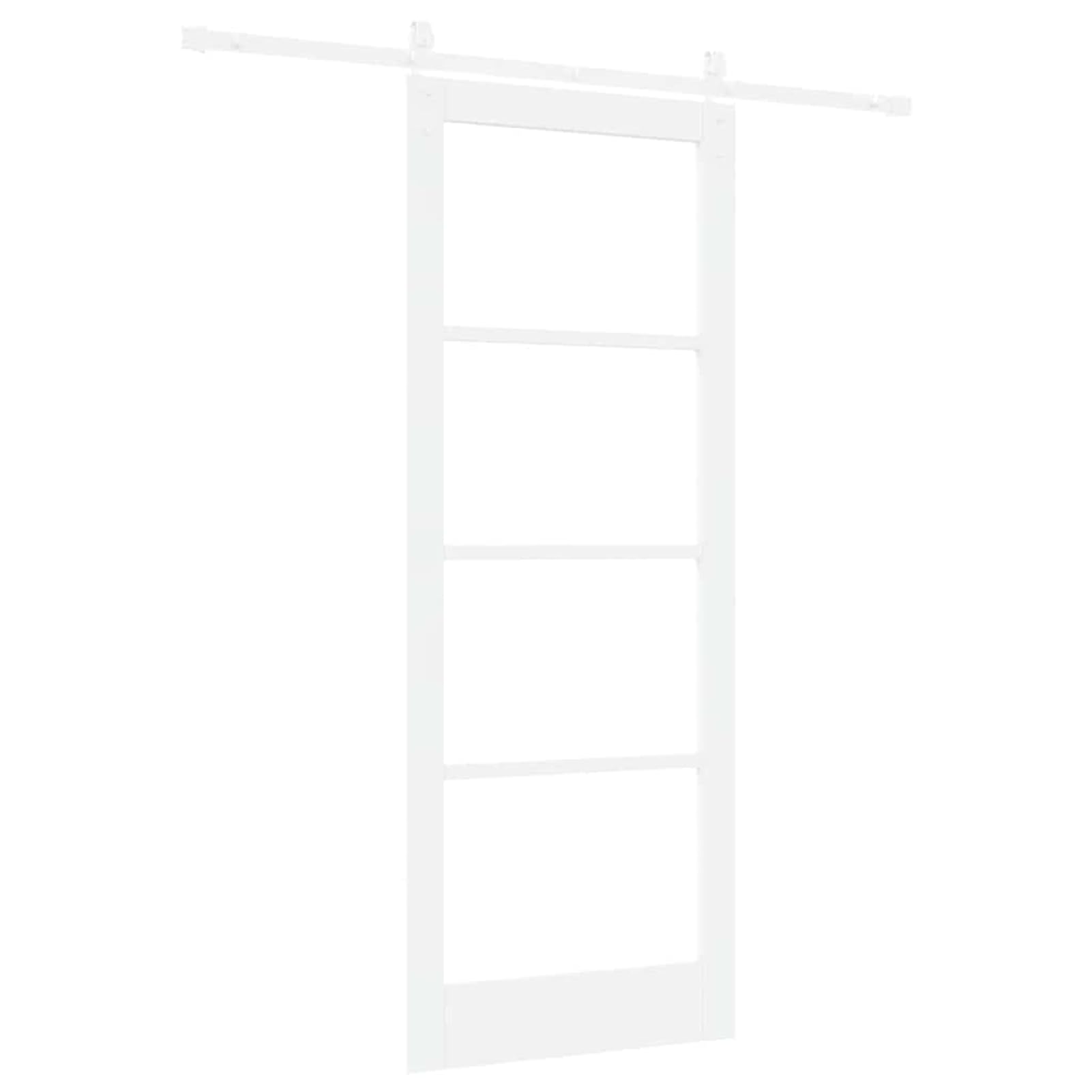 Porte coulissante ORKDAL 83 x 211 cm blanche en bois massif de pin et verre - Porte de séparation intérieure avec rail coulissant