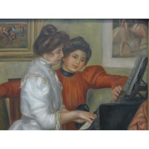 Impression Renoir Yvonne et Christine LaRolle au piano grand format toile enroulée ARTICULOZY