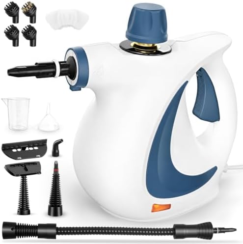 Dampfreiniger, Handdampfreiniger für das Haus Mehrzweck mit 12-teiligem Zubehör, 3 Bar Dampfdruck 350ML 1300W chemikalienfreier Dampfreiniger, Reinigung von Küche, Böden, Fliesen,