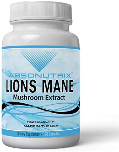 Absonutrix Lion's Mane Mushroom Extract 120 Capsules, Supports Immune System,Helps Improve Cognitive Health, Quality Potent Ingredients, Made in USA, 500 mg per serving, GMP-Approved