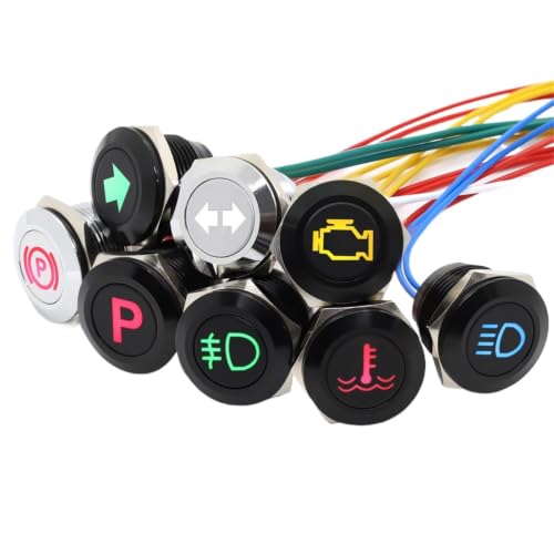 Panel de control de modificación con indicador de metal de 19 mm y 12 V impermeable 3