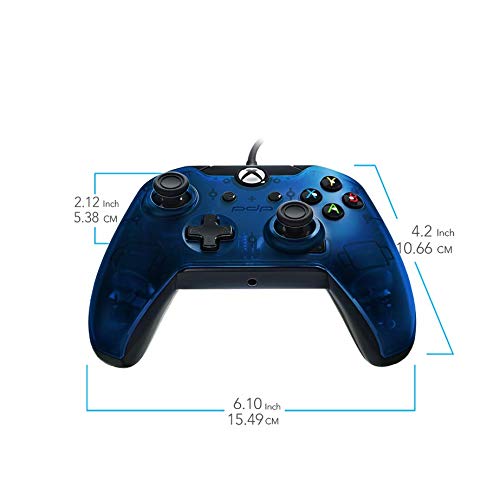 PDP Deluxe Wired Controller for Xbox One, S, Xbox One X and Windows - Blue, 048-129 - Xbox One