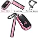 Yonmcfn Kia Key Fob Cover With Metal/Leather Keychain, TPU 5 Buttons Case, Compatible With NIRO Sorento Seltos Soul Telluride Cerato Ceed Forte Remote Smart, Car Accessories, Pink