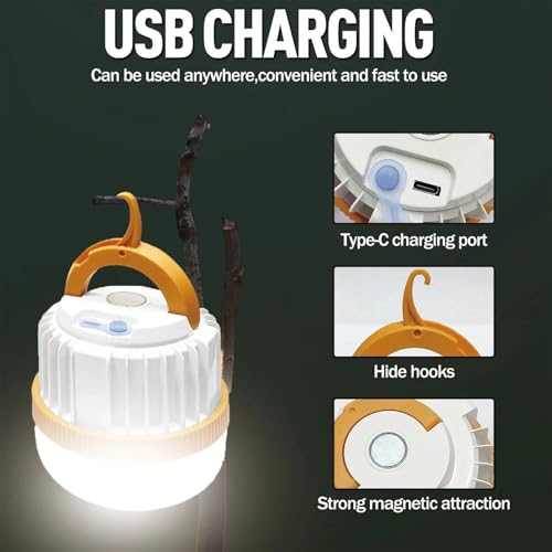 Lanterne de camping LED compacte avec poignée rétractable et 3 modes - 2