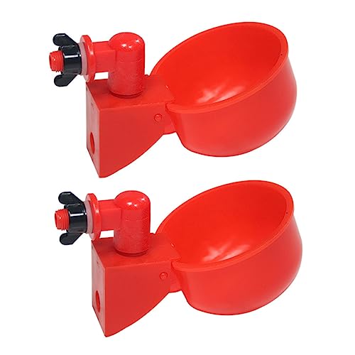 BESPORTBLE Tazón Dispensador De Agua para Aves De Corral Rojo De Plástico para Pollos y, Herramienta Duradera para Abrevadero Automático