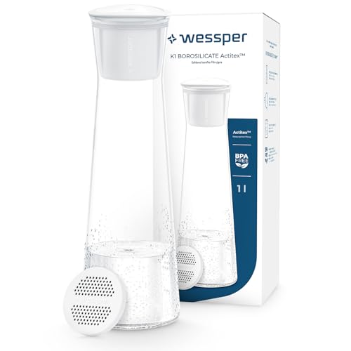 Wessper K1 Bottiglia Filtrante 1L in Vetro Borosilicato
