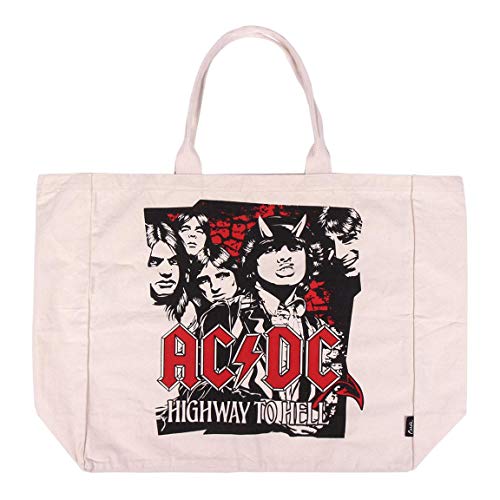 Cerdá Life'S Little Moments 2100003323, Bolsos De Tela Con Licencia Oficial Acdc Para Mujer, Beige, 48 X 45 X 17 Cm