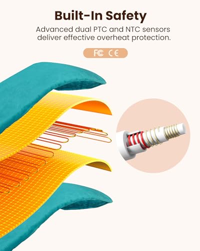 weighted heating pad for neck amp shoulders pain relief electric heating wrap 6 heat settings 4 timers auto shut-off moist amp dry use machine washable gifts for older ul ce certification