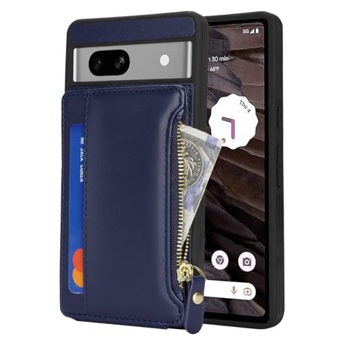 Image of Cavor for Google Pixel 7a Case Wallet with Card Holder, Blue