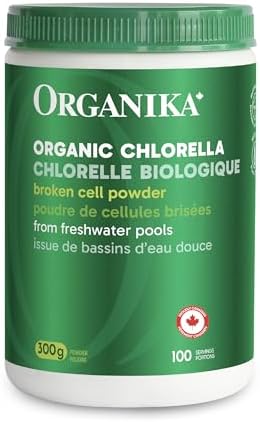Organika Chlorella Certified Organic Powder- Broken Cell Wall for Enhanced Bioavailability, Extensive Nutrient Profile, Alkalining, Detoxify- 300g