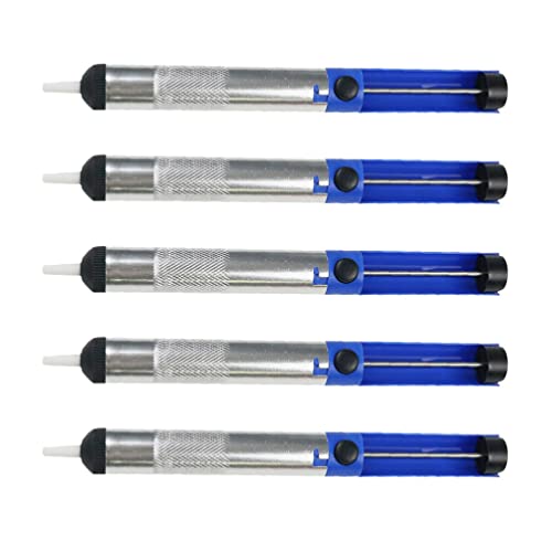 5pcs Suction Pump Solder Remover Removal Tool for Desoldering Hand Welding Tools Desoldering Removing Tool Soldering Sucker Pen Tin Sucker Solder Sucker Desoldering Pump