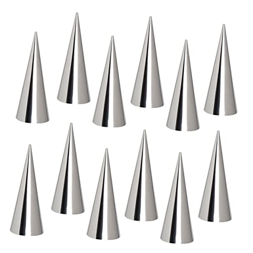 OKUMEYR 10pcs 430 Stainless Steel Croissant Molds Diy Horn Moulds for Cream Horn Baking Cone Shells Large Size Reusable Dishwasher Safe