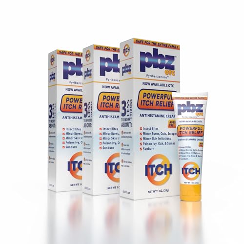 PBZ OTC Antihistamine Cream with 1% Tripelennamine HCl Kid Safe Itch Relief 1 Oz 3 Pack