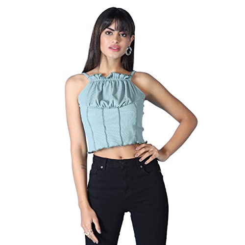 Image of GRECIILOOKS Women's Fashion Tops - Crop Tops, Loose Fit Oversized Shirts & Stylish Korean Tank Tops for Summer Wear