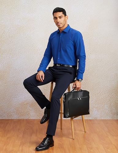 Image of Amazon Brand - Symbol Men's Cotton Formal Shirt | Plain | Full Sleeve - Regular Fit (Available in Plus Sizes)
