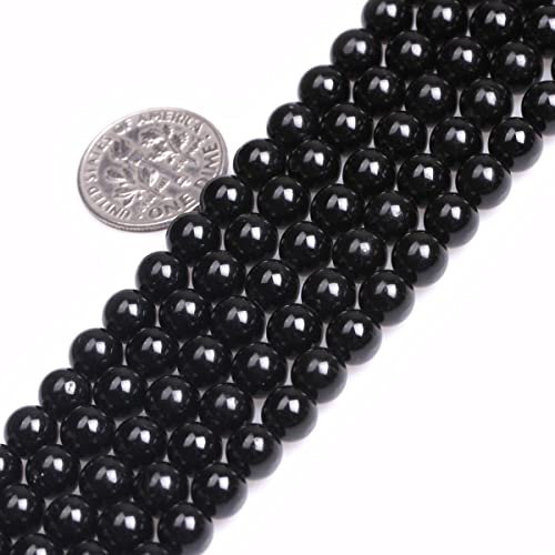 Sweet & Happy Girl's Store 6mm Round Black Tourmaline Gemstone Beads Strand 15 Inch,Jewellery Making Beads - Image 4