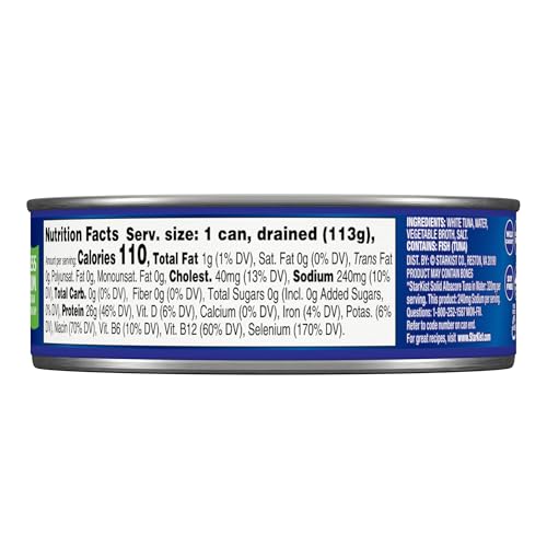 Image of StarKist Solid White Albacore in Water 25% Less Sodium, 5oz Can, 24-Pack