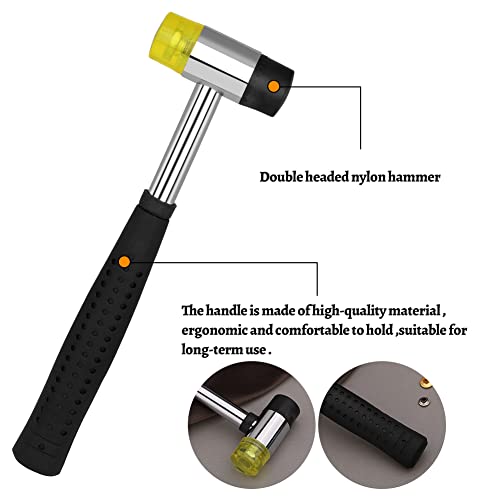 TLKKUE 240 Sets Rivets for Leather 3 Sizes Double Cap Rivets Tubular 4 Colors Leather Rivets with Rubber Hammer Fixing Tool Kit 4 Pieces for DIY Leather Craft Clothes Shoes Decoration and Repair by TLKKUE - Image 5