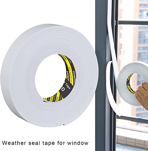 Coumeno Eva Single-Sided Adhesive White Foam Tape,Single-Sided Sealing Strip Foam Pad Sponge Tape Window Weatherproof, 2Inchx16.4Ft #TOP2