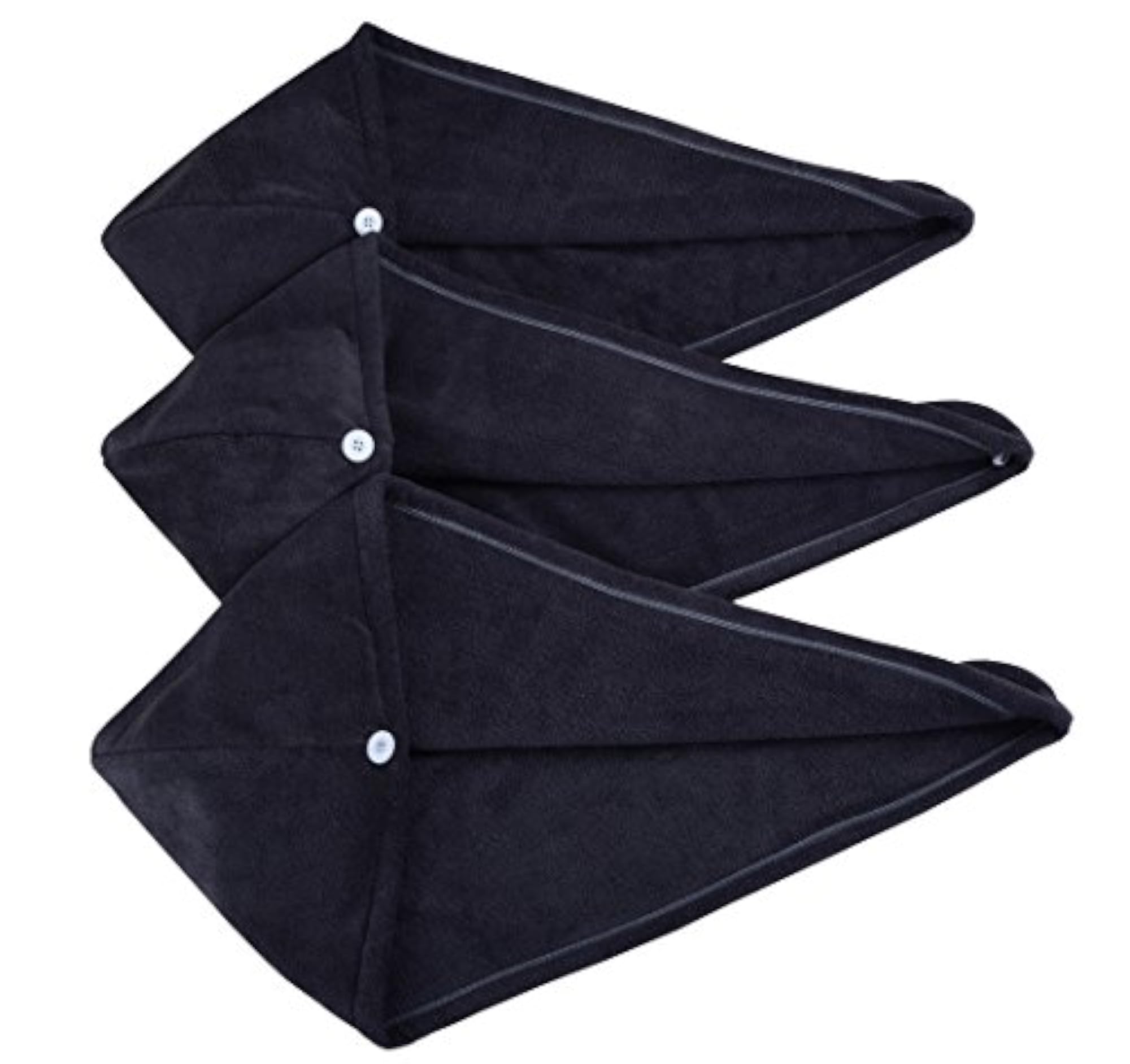 Dark Grey 3-Pack Hair Drying Microfiber Towels, Fast Drying