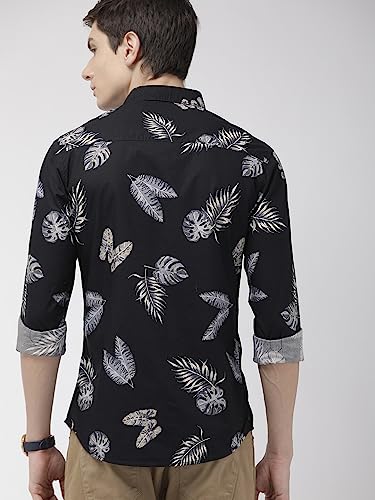 Image of The Indian Garage Co Men's Slim Shirt (1019-SH16-02 Black X-Large)
