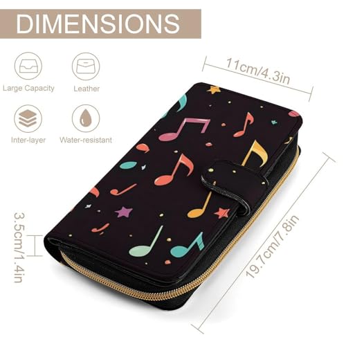 Musical Note Womens PU Leather Wallet Long Purse Clutch Organizer for Office Travel2