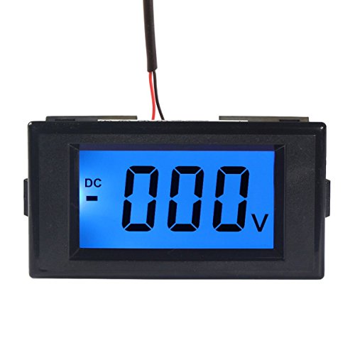 DROK® Digital Voltmeter Gauge DC 0-600V Voltage Meter Gauges Power Supply AC/DC 9 to 12V Blue LCD Digital Display Voltage Tester Monitoring