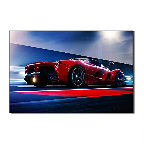 Peinture sur toile de voiture de sport Ferrari rouge avec cadre 30x50 cm pour salon