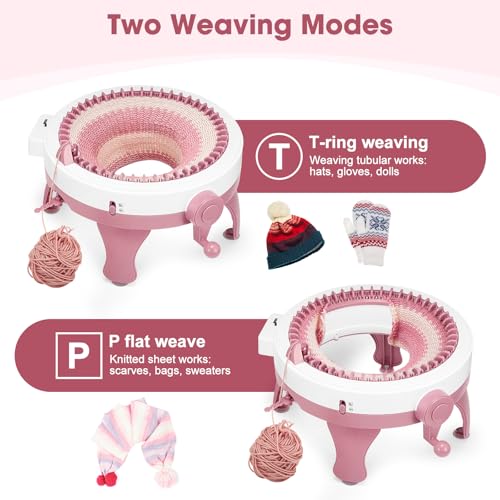 Machine à tricoter circulaire rose pour créer écharpes et bonnets