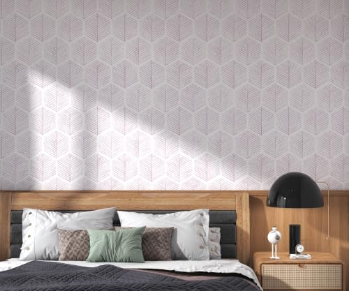 Image of OSECAGE Geometric Peel and Stick Wallpaper Pink Contact Paper 17.3''x787''