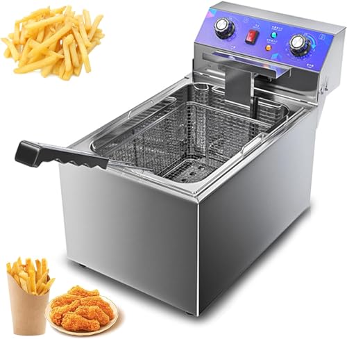 Freidora Comercial, Freidora Eléctrica De Encimera, Freidora Comercial Con Limitador De Temperatura Y Temporizador, Freidora De Aceite Eléctrica De Encimera, Freidora De Sobremesa,One Color-19L