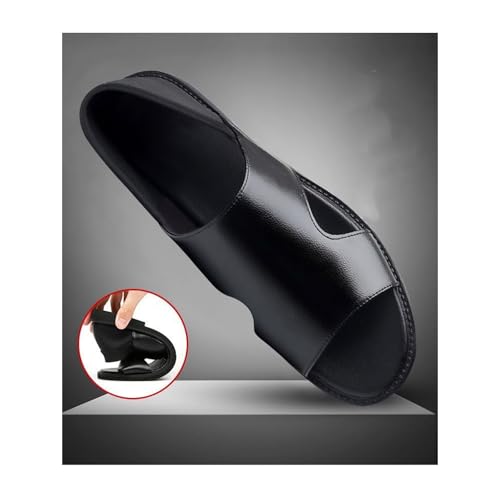 Men's Leather Open Toe Sandals Fisherman Sandals Cutout Water Shoes Slip On Flat Comfortable Outdoor Casual Beach4
