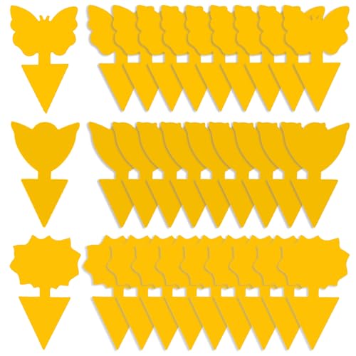 GeekerChip 30 Pezzi Trappola per Mosche,Giallo Trappole Appiccicose,Plug-in Trappola per Mosche Piastre per Insetti per Moscerini, Afidi,Mosche Minatori e Mosche Bianche