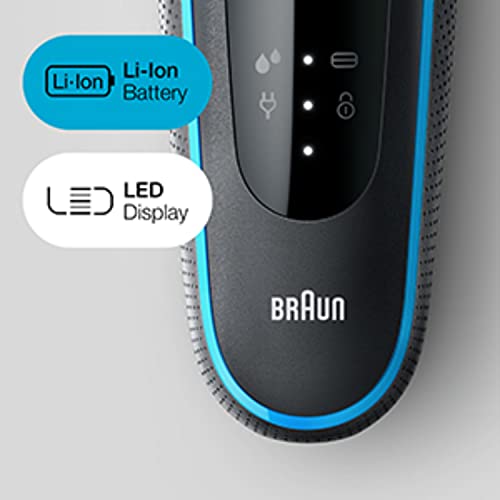 Image of Braun Electric Shaver for men, Series 5 51-M1200s, Wet & Dry Electric shaver with Precision Trimmer, Rechargeable, Waterproof, Advanced German Engineering, Black /Turquoise