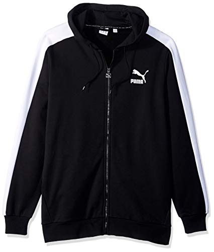 PUMA Men's Classics T7 Logo Full Zip Hoody, Black, S
