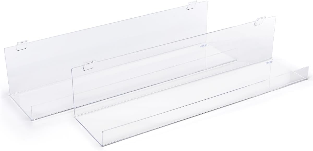 Displays2go 25.5" Acrylic Shelving for Gridwall, Set of 2 - Clear