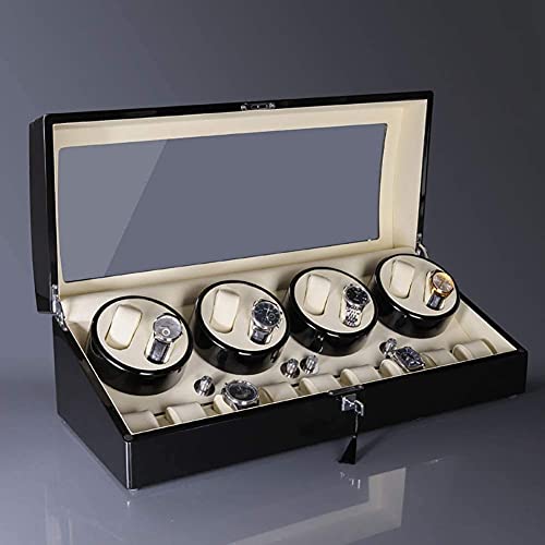 Caja de reloj automático con 8 espacios de devanado en madera lacada 6