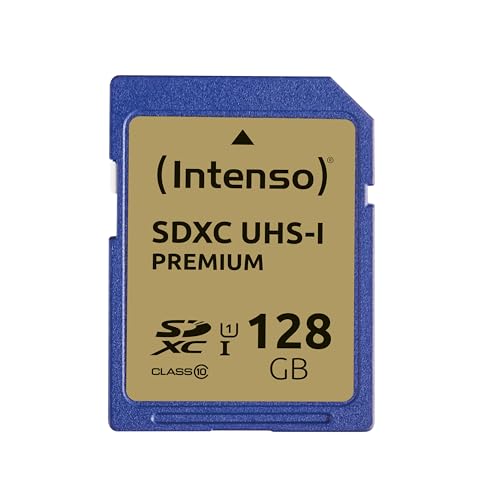 Carte SDXC Intenso 128GB Class 10 UHS-I Premium pour enregistrement vidéo et reflex