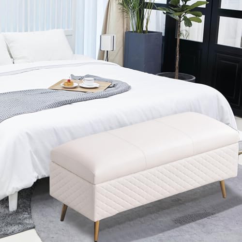 Banc à chaussures en cuir avec meuble d'entrée et bout de lit chic - 5