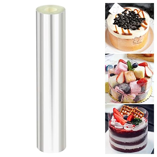 Powmag Acetato Rollo Acetato para Tartas, Acetato Repostería 25cm x 10m, Lámina para Bordes de Tartas, Acetate Cake Collar para Pasteles de Pastel de Crema de Chocolate