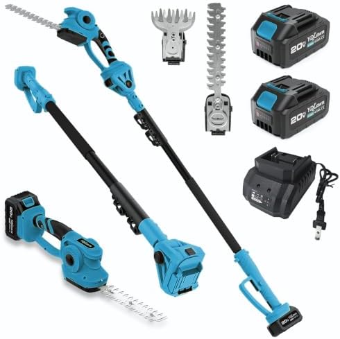 20V 2-in-1 Pole Hedge Trimmer,Blue