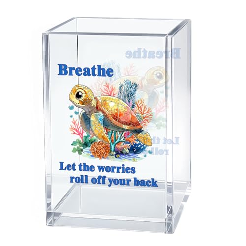 Image of Mental Health Acrylic Pen Pencil Holder for Desk Makeup Organizer (Transparent61)