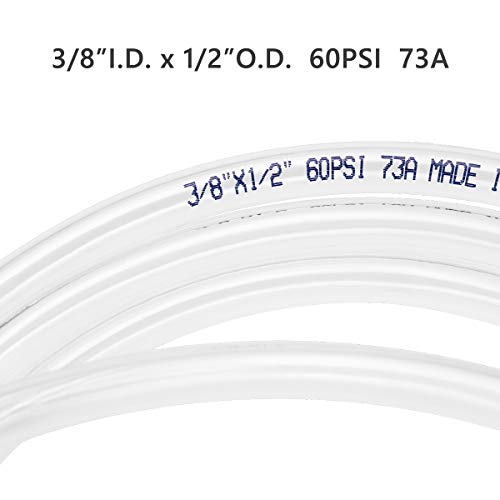 Eastrans 100ft x 3/8" Dia Clear Vinyl Tubing, Flexible Hybrid PVC Tubing Hose, Lightweight Plastic Tube UV Chemical Resistant Vinyl Hose, BPA Free and Non Toxic
