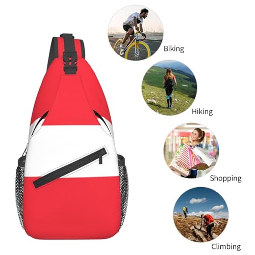 Mochila unisex pequeña de alta capacidad con diseño bandera Austria miniatura 6