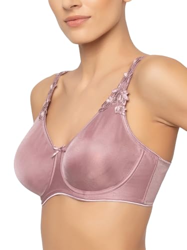 Image of Triumph International Minimizer Women Bra Wired Non Padded High Support Big Cup Lingerie Visual Bust Reduction Comfort Bra Floral Lace Full Coverage Shapewear Wide Straps & U-Back Support Pack of 1