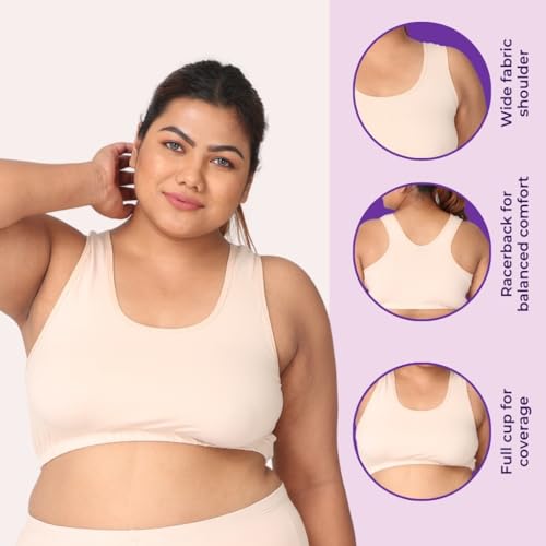 Image of Adira | Plus Size Sleeping Bra for Women | Plus Size Bra | Slip On Bras to Wear at Home | Comfortable Bra | Wirefree & High Coverage | Sleep Support | Avoids Stretch Marks | Pack of 2