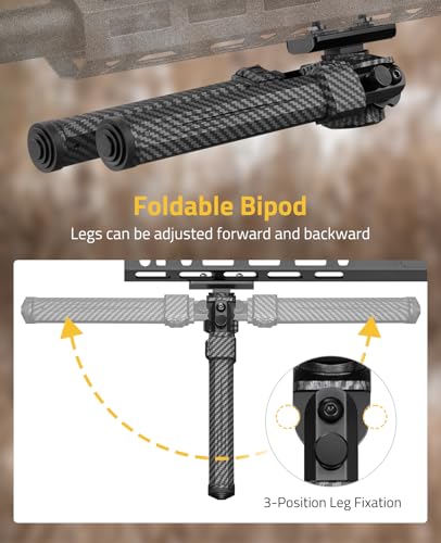 CVLIFE 30% Carbon Fiber Bipod for M-Rail Bipod Stable for Outdoor - image 4